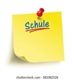 German text Schule, translate School. Eps 10 vector file.