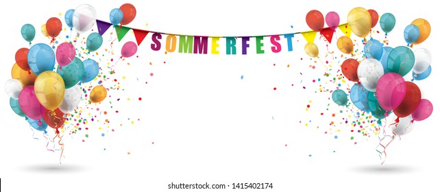 German text Sommerfest, translate Summer Fair. Eps 10 vector file.