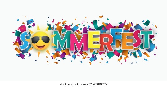 German Text Sommerfest, Translate Summer Fair. Eps 10 Vector File.