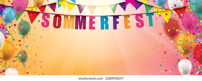 Sommerfest, übersetzt Sommermesse. Eps10 Vektordatei.