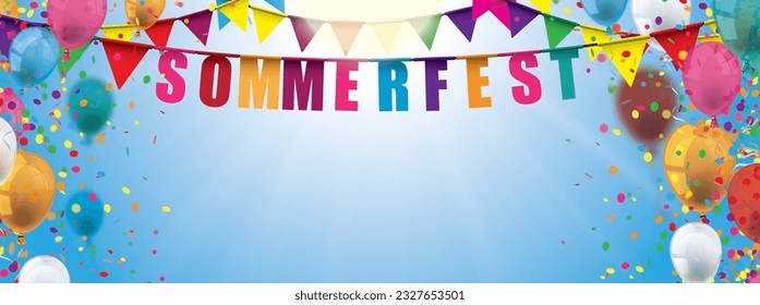 Sommerfest, übersetzt Sommermesse. Eps10 Vektordatei.