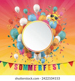 German text Sommerfest, translate Summer Fair.  Eps 10 vector file.