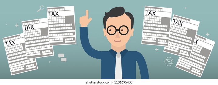 German text Steuer, translate Tax. Eps 10 vector file.