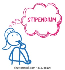 German text "Stipendium", translate "scholarship". Eps 10 vector file.