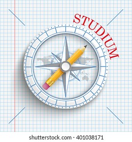 German text "Studium", translate "Study". Eps 10 vector file.