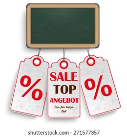 German text "Top Angebot" and "Nur fur kurze Zeit", translate "Best Offer" and "limited time only".  Eps 10 vector file.