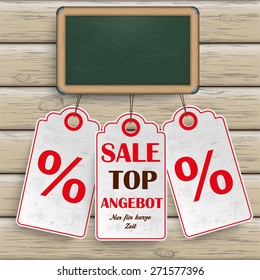 German text "Top Angebot" and "Nur fur kurze Zeit", translate "Best Offer" and "limited time only".  Eps 10 vector file.