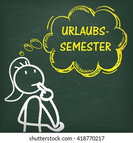 Urlaubssemester, übersetzt "Holiday Semester".  Eps10 Vektorillustration Datei. 