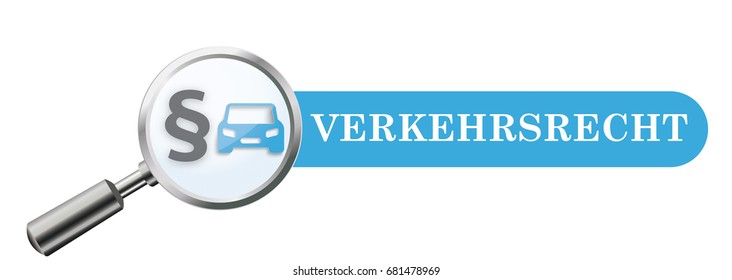 German text Verkehrsrecht, translate traffic Law. Eps 10 vector file.