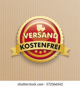 German text Versand Kostenfrei, translate Free Shipping. Eps 10 vector file.