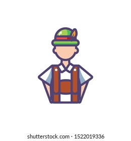 german traditional dress for man on white background vector illustration design