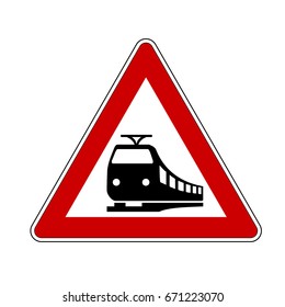 German unguarded crossing sign