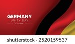 German Unity Day 3 October waving flag vector poster