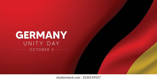 German Unity Day 3 October waving flag vector poster