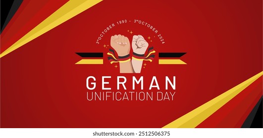 German unity day 3rd october 2024 banner, greeting card, background, template, vector illustration. "Tag der Deutschen Einheit 2024" Translation : German Unity Day 2024. 