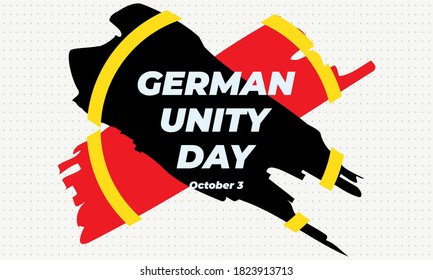 German Unity Day is annually held on October 3 to mark the anniversary of the nation's unification. Patriotic design. Poster, card, banner design. Vector EPS 10.