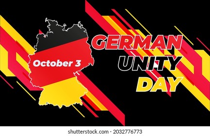 German Unity Day is annually held on October 3 to mark the anniversary of the nation's unification. Patriotic design. Poster, card, banner design. Vector EPS 10.