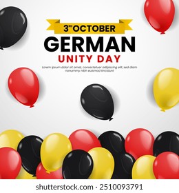 German Unity Day Background with balloons illustration