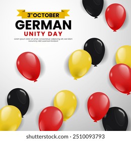 German Unity Day Background with balloons illustration