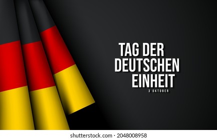 German Unity Day Background Design. Translation : German Unity Day, 3rd October. Vector Illustration.