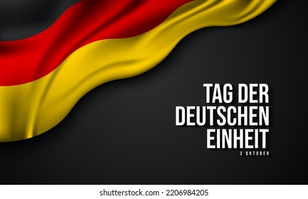 German Unity Day Background Design. Translation : German Unity Day, 3rd October. Vector Illustration.