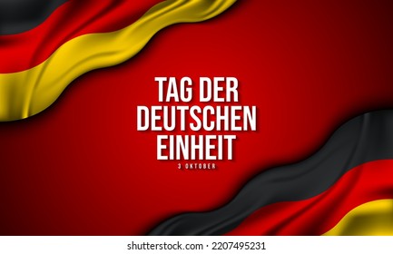 German Unity Day Background Design. Translation : German Unity Day, 3rd October. Vector Illustration.