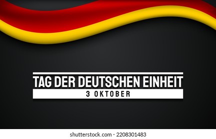 German Unity Day Background Design. Translation : German Unity Day, 3rd October. Vector Illustration.