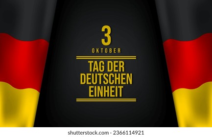 German Unity Day Background Design. Translation : German Unity Day, 3rd October. Vector Illustration.