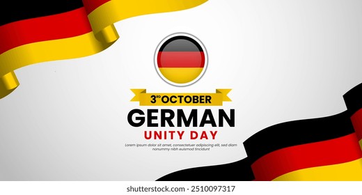 German Unity Day Background Design, 3rd October vector illustration.