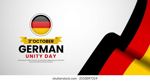 German Unity Day Background Design, 3rd October vector illustration.