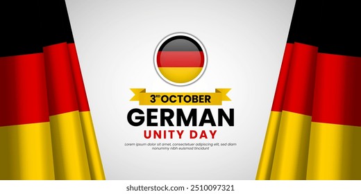 German Unity Day Background Design, 3rd October vector illustration.