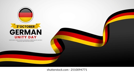 Deutscher Tag der Einheit am 3. Oktober mit Deutschland winkt Band Flagge