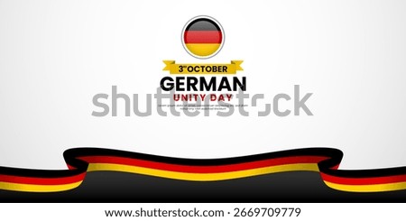 German unity day banner background 3 october design element with waving ribbon flag