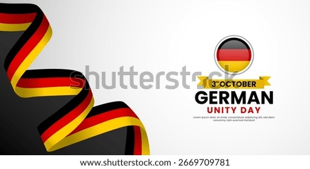 German unity day banner background 3 october design element with waving ribbon flag