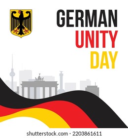 German unity day banner with Coat of arms sign