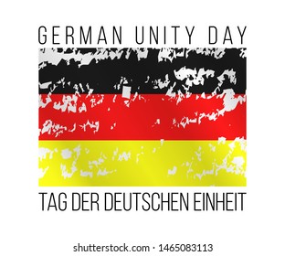 German unity day card concept. Vector illustration with colors of German flag