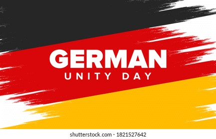 German Unity Day. Celebrated annually on October 3 in Germany. Happy national holiday of unity, freedom and reunification. Deutsch flag. Patriotic poster design. Vector illustration