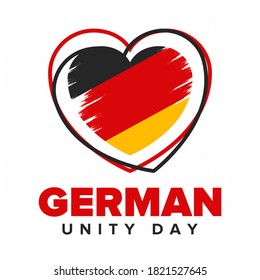 German Unity Day. Celebrated annually on October 3 in Germany. Happy national holiday of unity, freedom and reunification. Deutsch flag. Patriotic poster design. Vector illustration