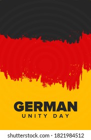 German Unity Day. Celebrated annually on October 3 in Germany. Happy national holiday of unity, freedom and reunification. Deutsch flag. Patriotic poster design. Vector illustration