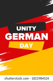 German Unity Day. Celebrated annually on October 3 in Germany. Happy national holiday of unity, freedom and reunification. Deutsch flag. Patriotic poster design. Vector illustration