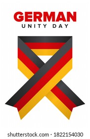 German Unity Day. Celebrated annually on October 3 in Germany. Happy national holiday of unity, freedom and reunification. Deutsch flag. Patriotic poster design. Vector illustration