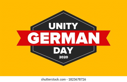 German Unity Day. Celebrated annually on October 3 in Germany. Happy national holiday of unity, freedom and reunification. Deutsch flag. Patriotic poster design. Vector illustration