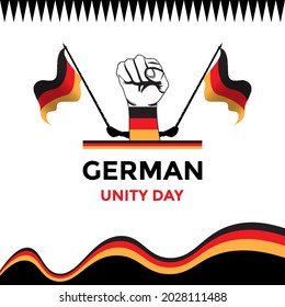 German unity day with flag vector image
