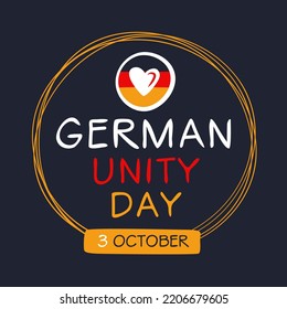 German Unity Day, held on 3 October.