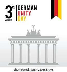 German Unity Day with landmark, perfect for office, banner, landing page, background, brochure, social media wallpaper and more