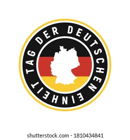 German Unity Day logo, label. Germany map flag. Vector illustration