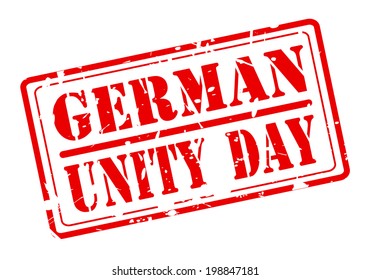 GERMAN UNITY DAY red stamp text on white