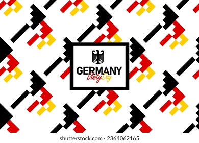German Unity Day seamless pattern with the Germany flag colors, unity day background