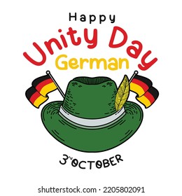 German unity day with a signature hat, perfect for office, banner, landing page, background, brochure, social media wallpaper and more