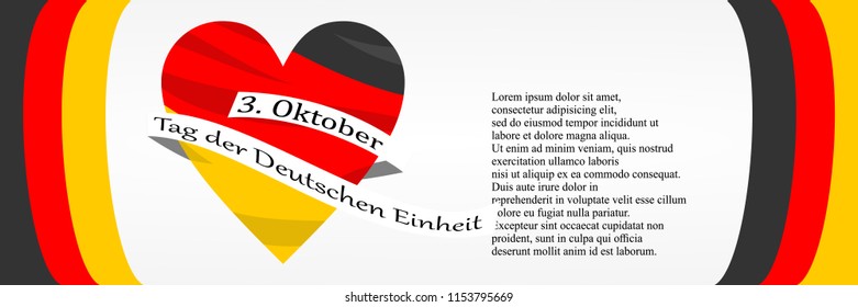 German unity day (Tag der Deutschen Einheit) vector illustration. Suitable for greeting card, poster and banner.